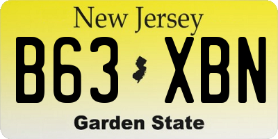 NJ license plate B63XBN