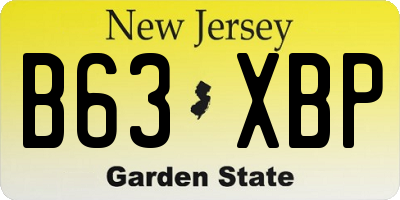 NJ license plate B63XBP