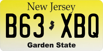 NJ license plate B63XBQ
