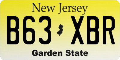 NJ license plate B63XBR