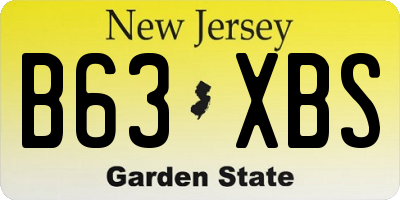 NJ license plate B63XBS