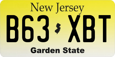 NJ license plate B63XBT