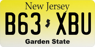 NJ license plate B63XBU