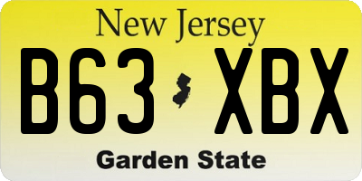 NJ license plate B63XBX