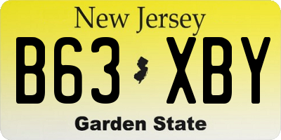 NJ license plate B63XBY