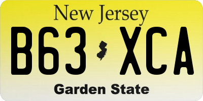 NJ license plate B63XCA