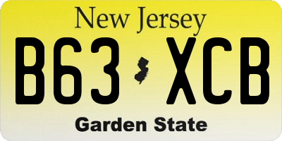 NJ license plate B63XCB