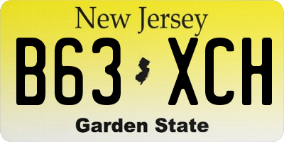 NJ license plate B63XCH