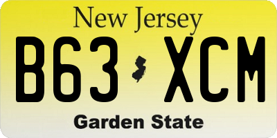 NJ license plate B63XCM