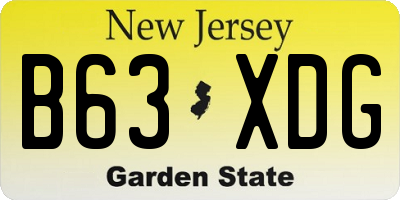 NJ license plate B63XDG