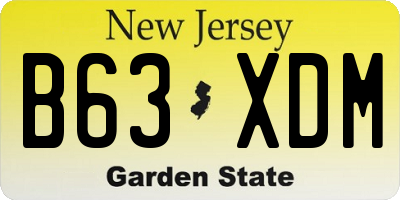NJ license plate B63XDM