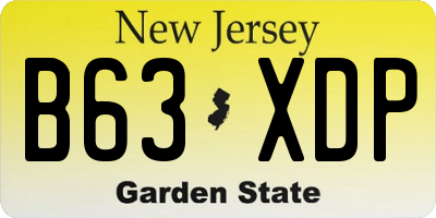 NJ license plate B63XDP