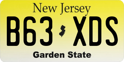 NJ license plate B63XDS