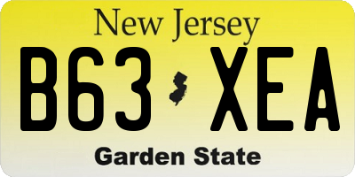 NJ license plate B63XEA