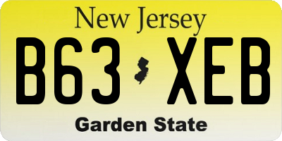 NJ license plate B63XEB