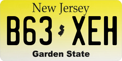 NJ license plate B63XEH