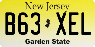 NJ license plate B63XEL