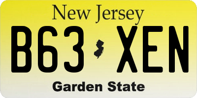 NJ license plate B63XEN