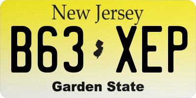 NJ license plate B63XEP