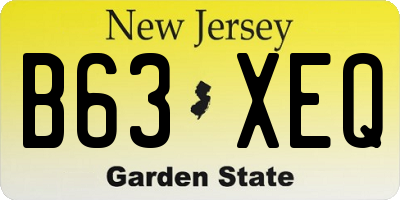 NJ license plate B63XEQ