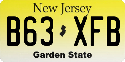 NJ license plate B63XFB