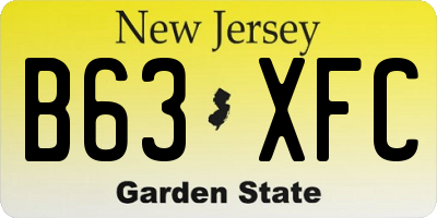 NJ license plate B63XFC