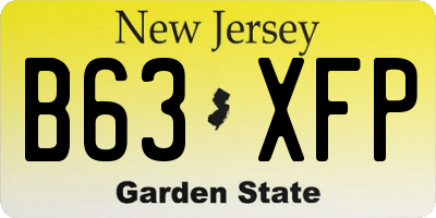 NJ license plate B63XFP