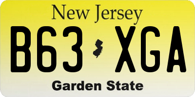 NJ license plate B63XGA