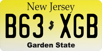 NJ license plate B63XGB