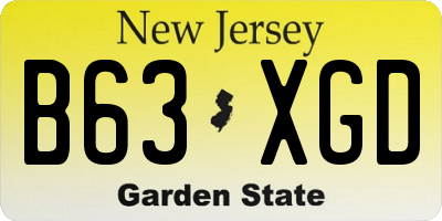 NJ license plate B63XGD