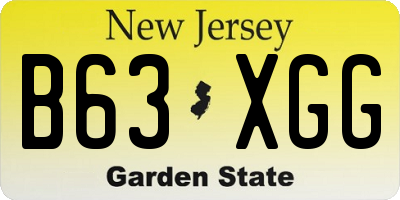 NJ license plate B63XGG