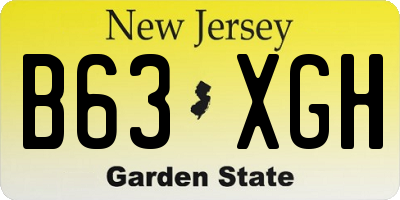 NJ license plate B63XGH