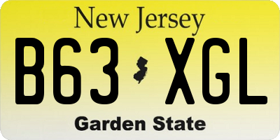 NJ license plate B63XGL