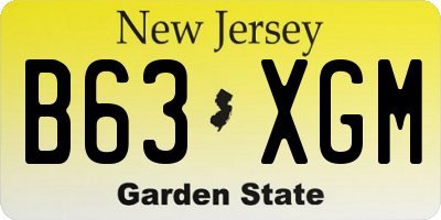 NJ license plate B63XGM