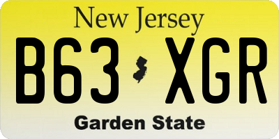 NJ license plate B63XGR