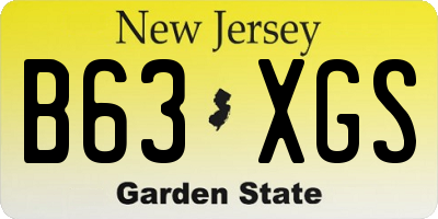 NJ license plate B63XGS