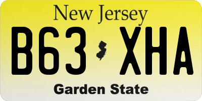 NJ license plate B63XHA