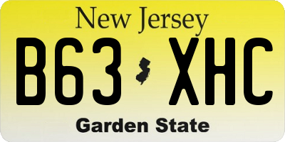 NJ license plate B63XHC