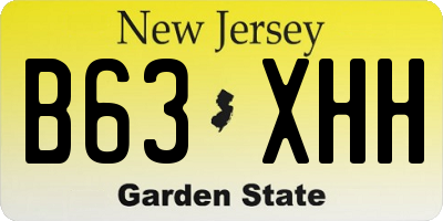 NJ license plate B63XHH
