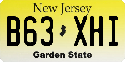 NJ license plate B63XHI