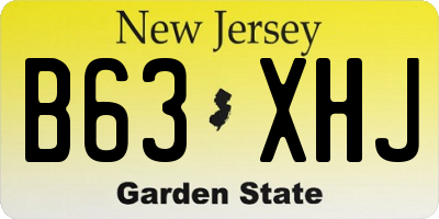 NJ license plate B63XHJ