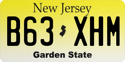NJ license plate B63XHM