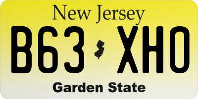 NJ license plate B63XHO