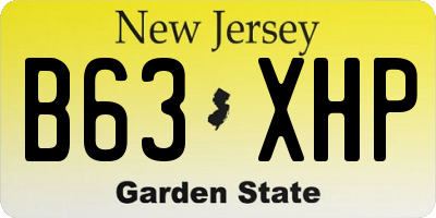 NJ license plate B63XHP