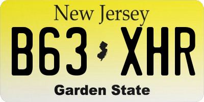 NJ license plate B63XHR