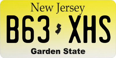 NJ license plate B63XHS