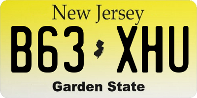 NJ license plate B63XHU