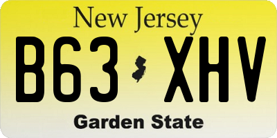 NJ license plate B63XHV