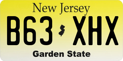 NJ license plate B63XHX