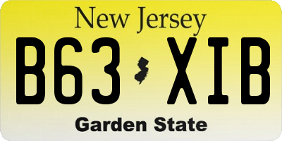 NJ license plate B63XIB